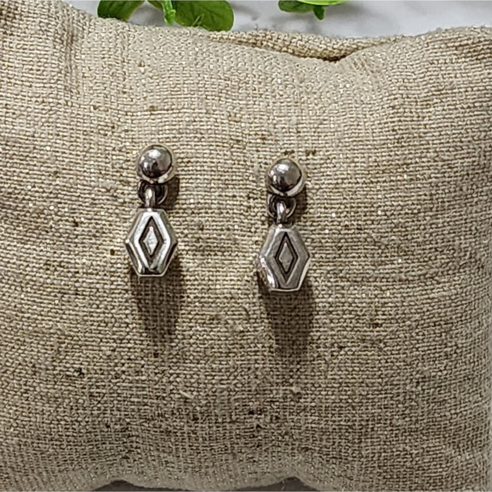COPY - Brighton silver tone triangle drop post earrings - Picture 2 of 3